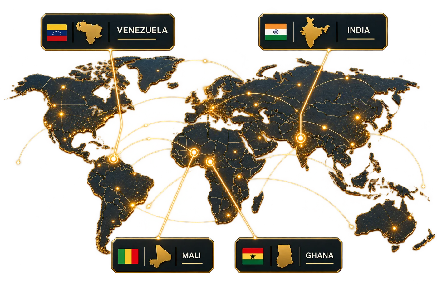 World reserve network — illuminated global map showing custody regions